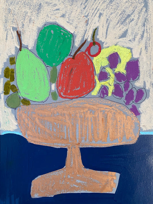 Fruit Bowl on Copper / 9"x12" inches on Paper / Original / Wall Art on paper l