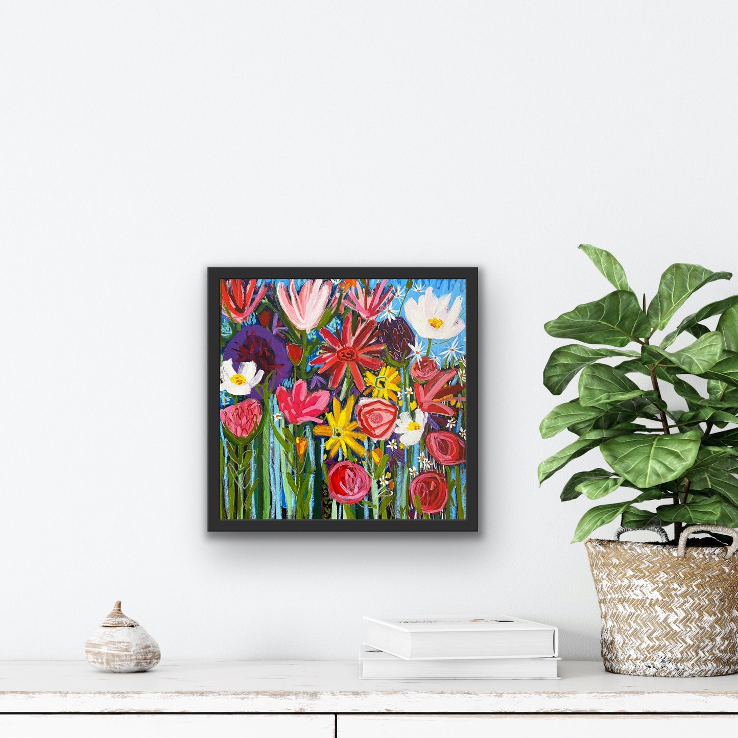 Fine Art Print 12”x12” Full Bloom Fuschia /Bursting with Flowers / Pink Yeloow and Purple Blooms