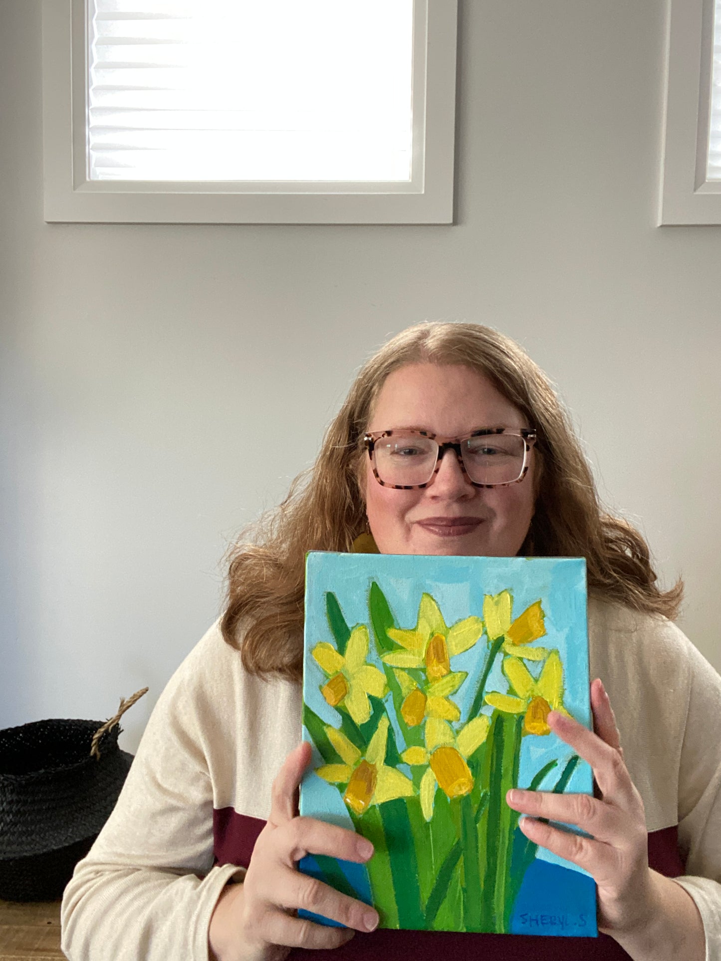 Original Wall Art / Spring Daffodils / Botanical Wall