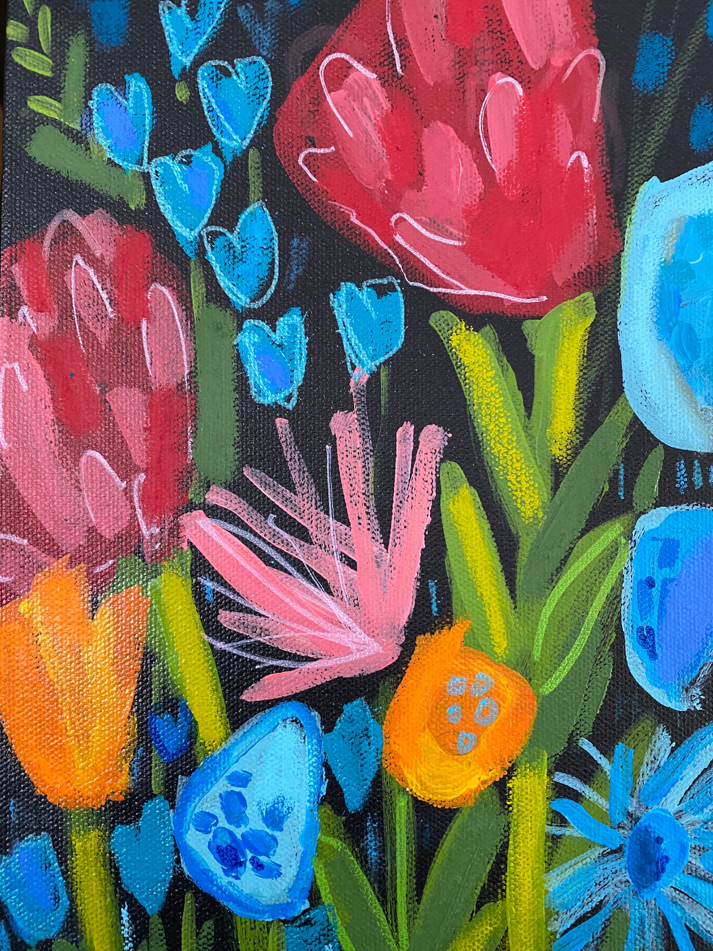 Original Art / New Growth 3/ 12”x12” Modern Floral Painting on Canvas