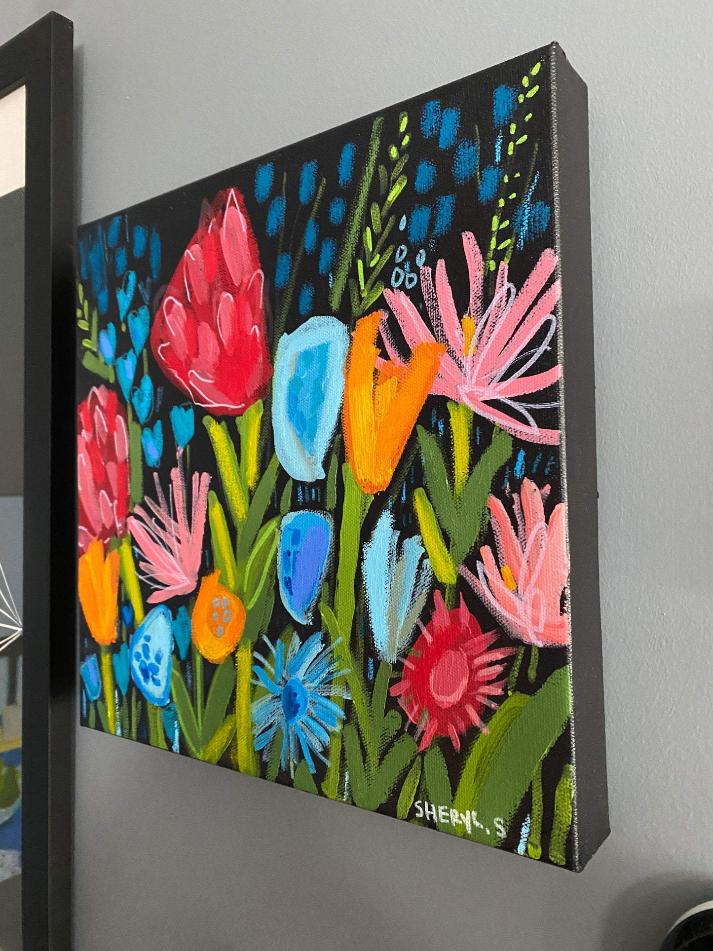 Original Art / New Growth 3/ 12”x12” Modern Floral Painting on Canvas