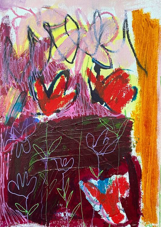 Colour Play 2 Loose Florals / Modern Flowers / Wall ART / original art on paper