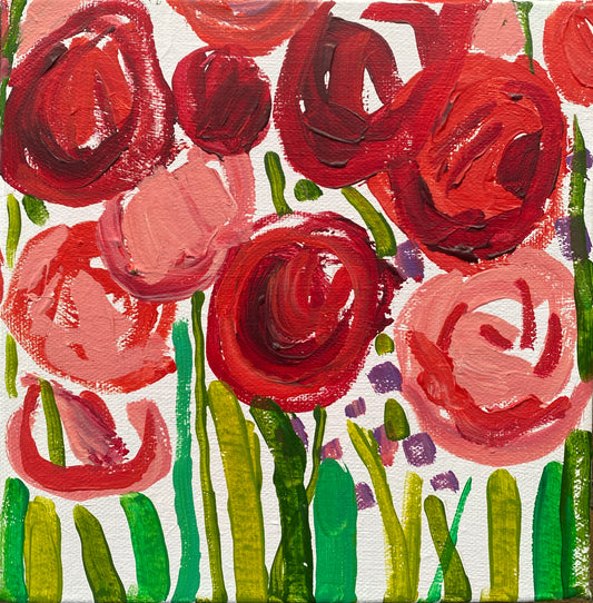 Fresh Blooms 2 / Original Fine Art on Canvas / Abstract Flowers