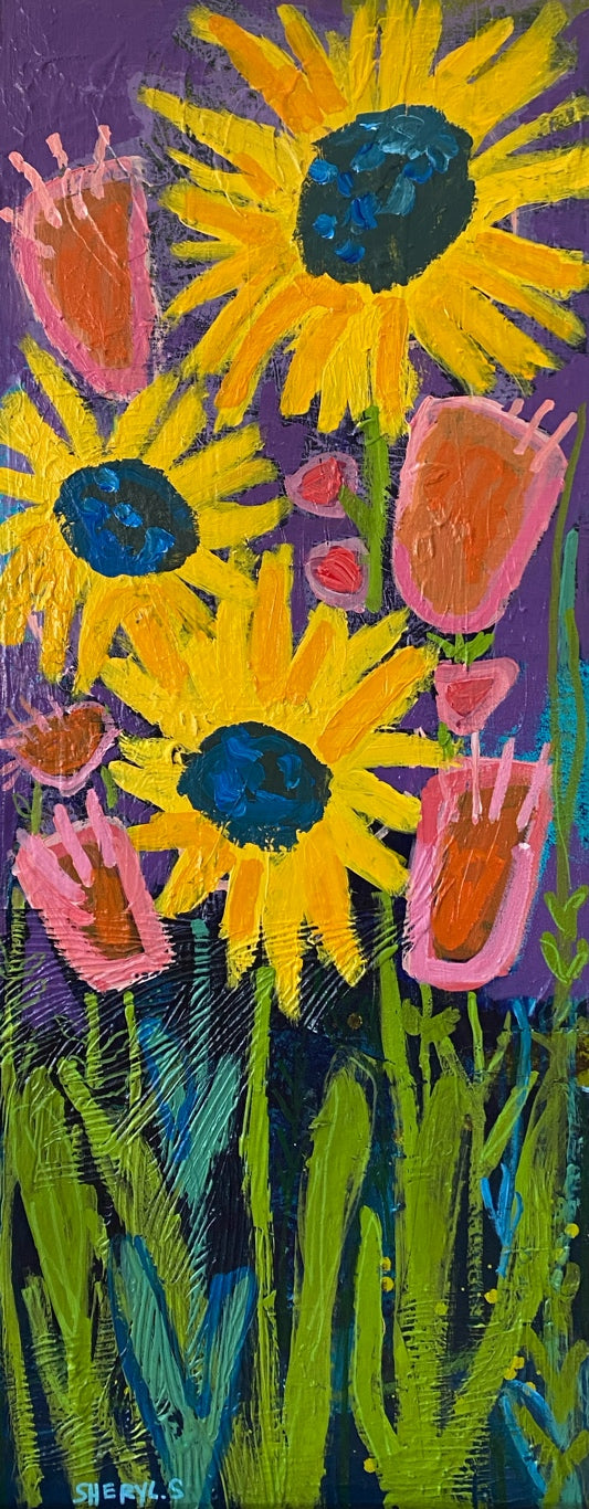 Sunflowers Bloom Purple / Floral Fine Art for Sale /