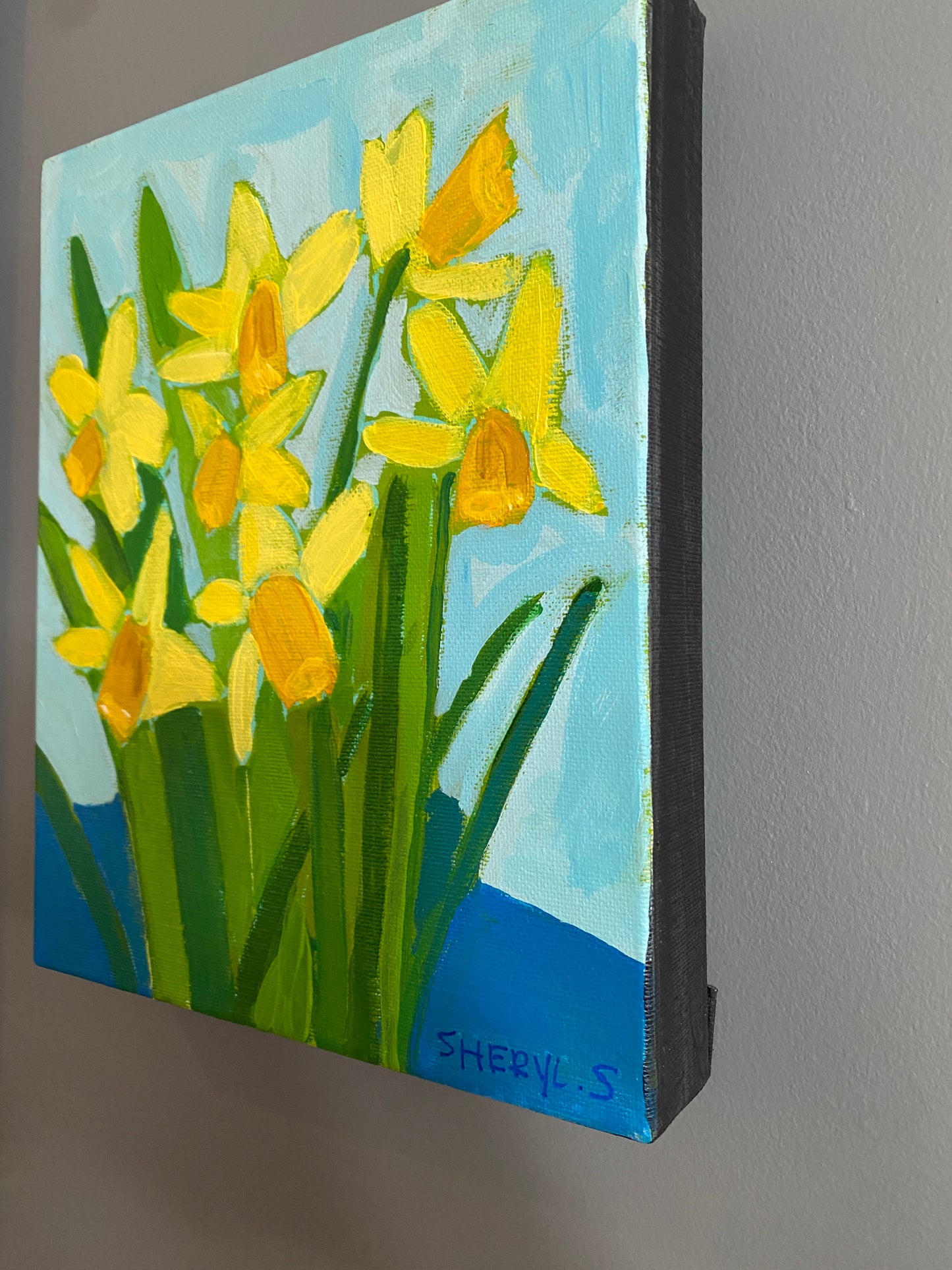 Original Wall Art / Spring Daffodils / Botanical Wall