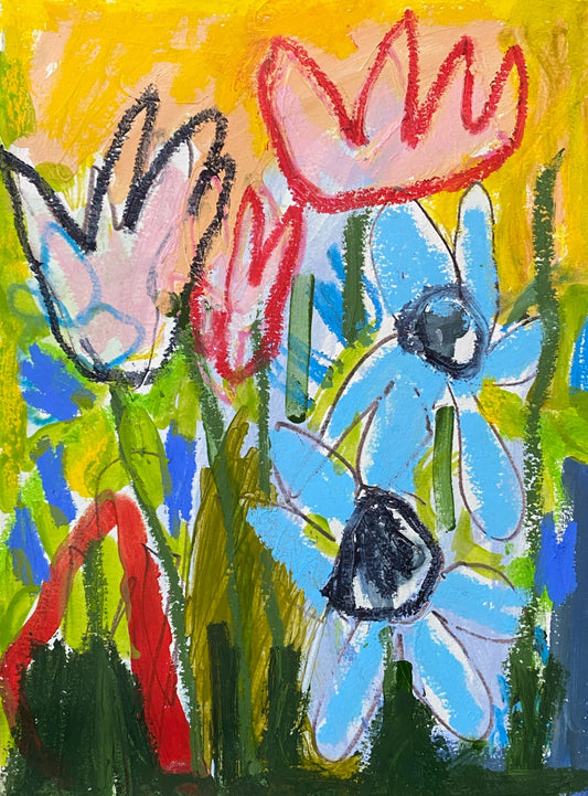 Colour Play 14 / Loose Florals / Modern Flowers / Wall ART / original art on paper