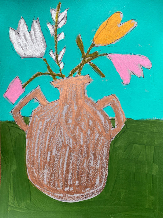 Copper Vase with Flowers