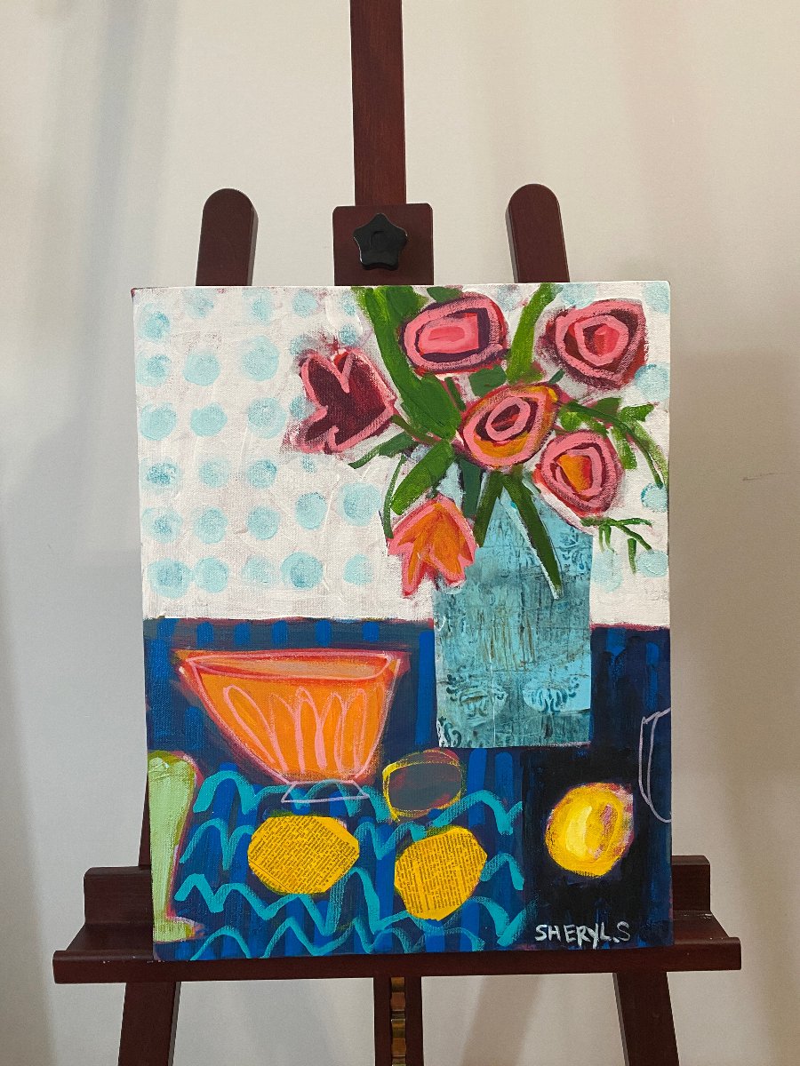 Lemons and Roses / Art for Sale Online / Wall Art / Still Life