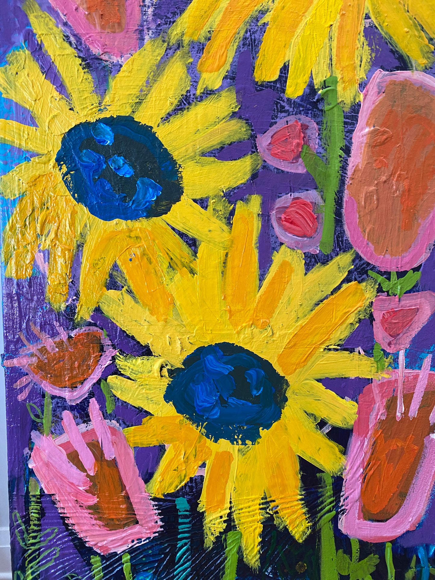 Sunflowers Bloom Purple / Floral Fine Art for Sale /