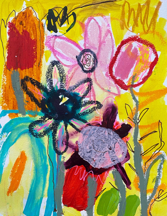 Colour play 9 Loose Florals / Modern Flowers / Wall ART / art on paper