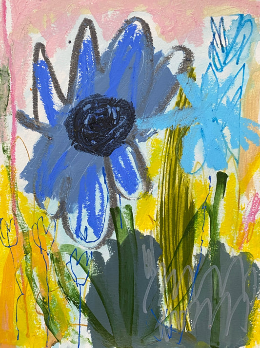 Colour Play 3 Loose Florals / Modern Flowers / Wall ART / original art on paper