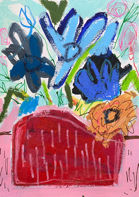 Colour Play 7 Loose Florals / Modern Flowers / Wall ART / original art on paper