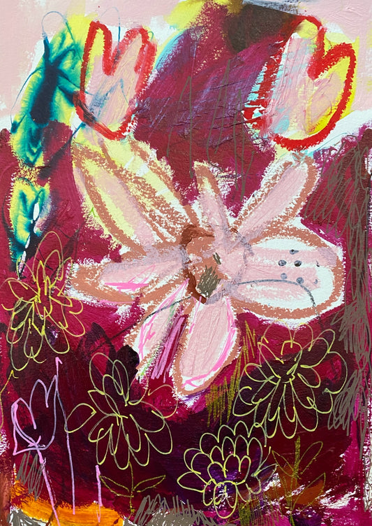 Colour Play 1 Loose Florals / Modern Flowers / Wall ART / original art on paper